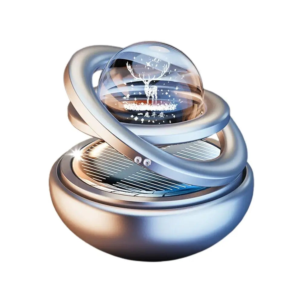 Solar Aromatherapy Ornaments Car Double Suspended Crystal Ball Rotating Aromatherapy Perfume Ornaments For Home Car Decoration