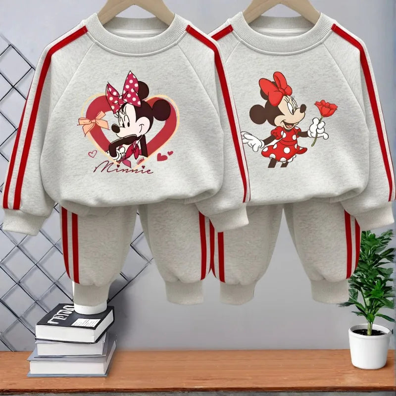2026 Spring New Style Girls Casual Tracksuits Children's O Neck Hoodies and Long Pant Two Piece Kids Side Stripe Trousers Sets