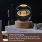 Unique 3D Crystal Ball Night Light Led Lamp Bedside Table Glowing Galaxy Lamp Saturn Planets Moon Birthday Gift Toy 5cm
