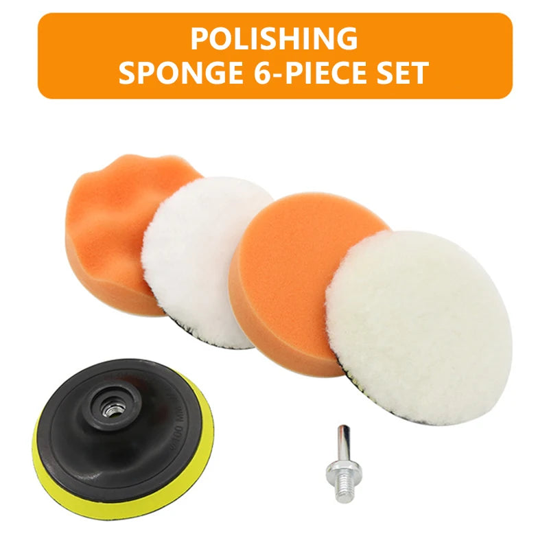 6pcs Car Polishing Sponge Pads Kit Foam Buffer for Waxing And Scratch Removal 3 4 5 Inch Compatible with Polishing Machines