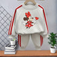 2026 Spring New Style Girls Casual Tracksuits Children's O Neck Hoodies and Long Pant Two Piece Kids Side Stripe Trousers Sets