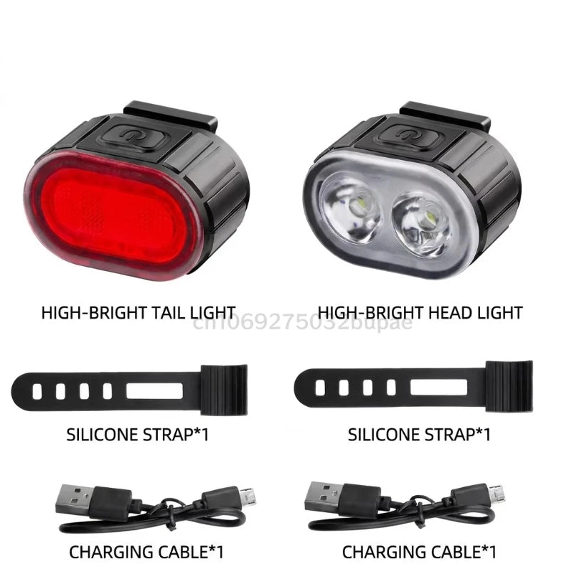 Rechargeable Bike Lighting Front/Rear Lights Bicycle Lamp Led Cycling Light Bike Flashlight for Bicycle Front Taillight Lantern