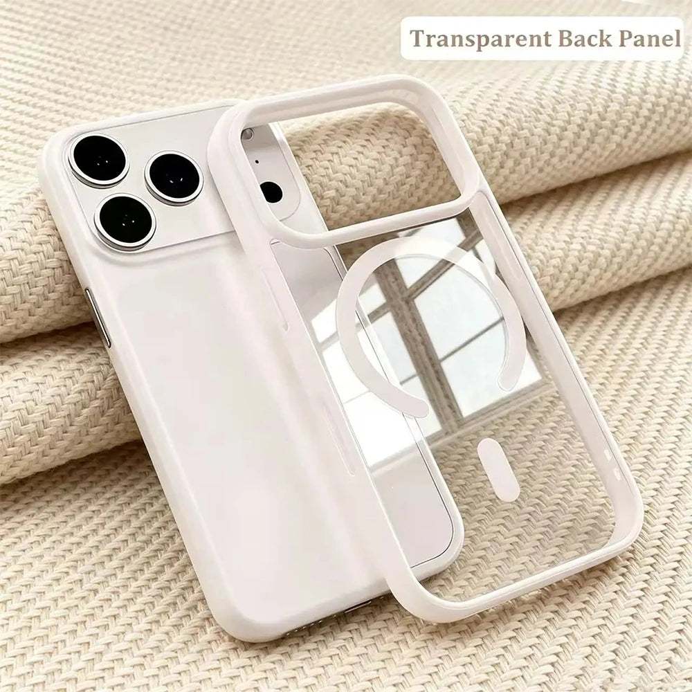 Luxury for Magsafe Wireless Charge Phone Case for iPhone 18 Pro Max 17 Air 16 Plus 15 14 13 12 11 Pro Max Magnetic Acrylic Cover