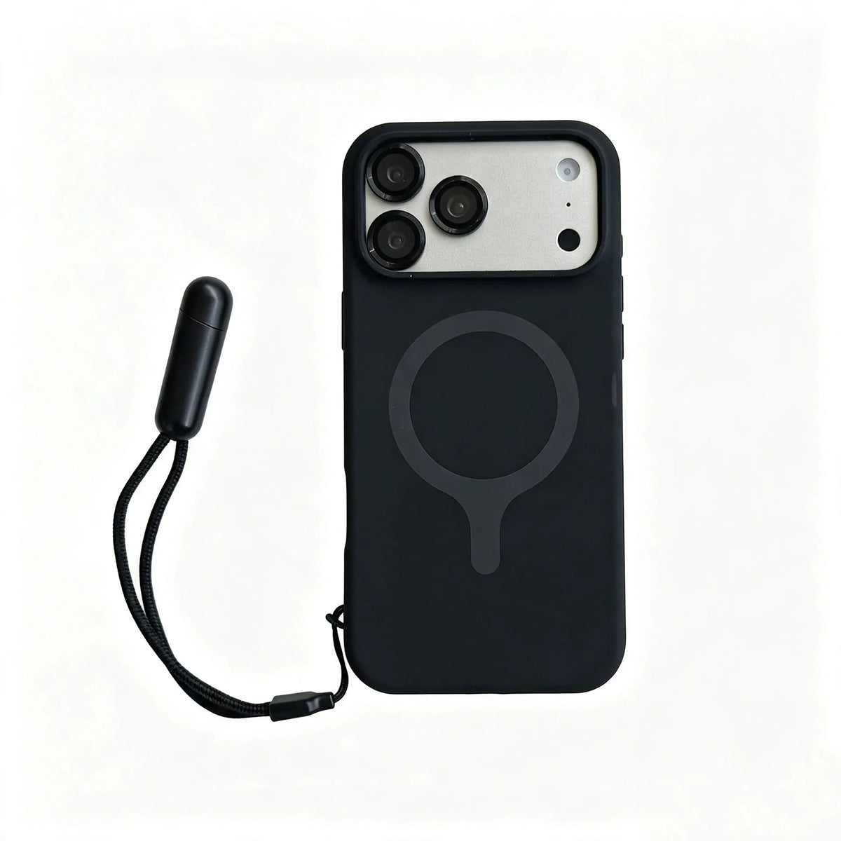 Contrast Lanyard Hand Wrist Strap Silicone Phone Case For iPhone 18 Pro 17 16 15 Pro Max For Magsafe With Lens Protector Cover