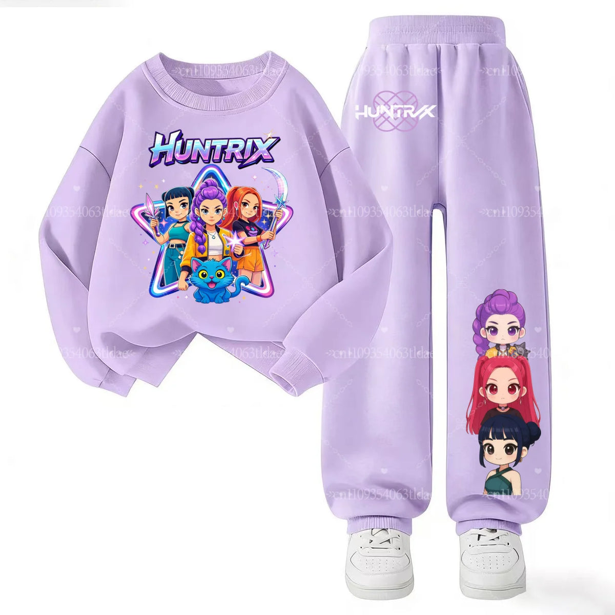 2026 New  Slayer Print Kids Sweatshirt Set 2Pcs Boys Girls Anime Casual Sportswear Children's Tracksui