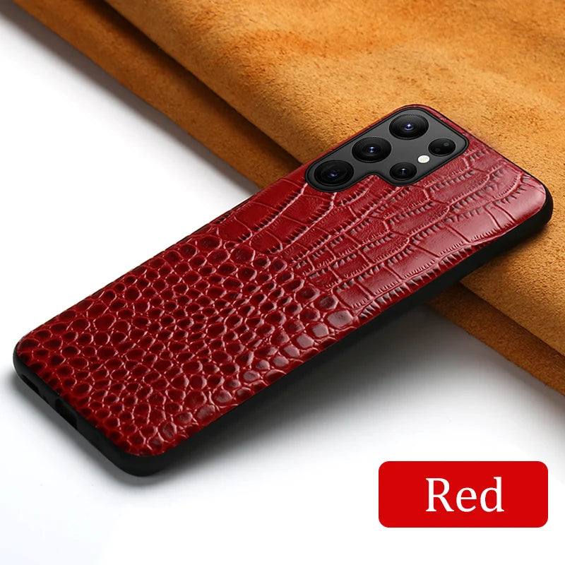Genuine Cowhide Leather Phone Case for Samsung Galaxy S 26 S23 S25 S26 Ultra S25 FE S26 Plus Luxury Full Protector Cover