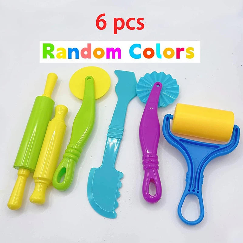 Basic Dough Clay Tools Kits Modeling Accessories Animal Cutters Rolling Pin Safety Scissor Dough Extruder Rollers for Kids