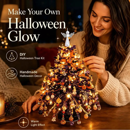Handmade DIY Beaded Christmas Tree Making Kit Mini Crystal Bead Christmas Tree Desktop Decor Christmas DIY Craft Supplies Creati