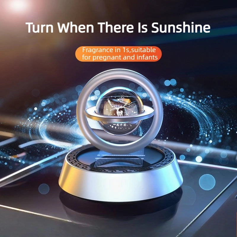 Solar-Powered Rotating Dashboard Aromatherapy Car Center Console Ornament, Car Perfume For The Interior