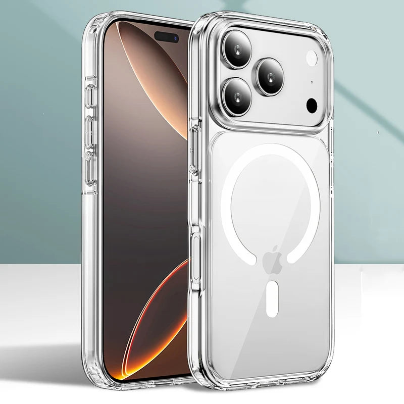 Original Clear Magnetic for Magsafe Case for iPhone 18 Pro Max 17 16 15 14 13 12 11 Pro Max Anti-Drop Protective Cover Shell