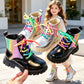 Winter Girls New Colorful Short Boots Fashion Children British Banquet Party Lace Leather Shoes Kids Versatile Thick Bottom Boot