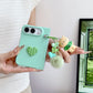 For iPhone Duo Cartoon Bear Plush Folding Phone Case for iPhone DUO New 18 Fold Slim Shockproof Love Heart Cover with Lanyard
