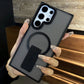 Luxury Magnetic Wireless Charge For Magsafe Case For Samsung Galaxy S25 S23 Ultra S24 Plus FE Folding Stand Holder Matte Cover