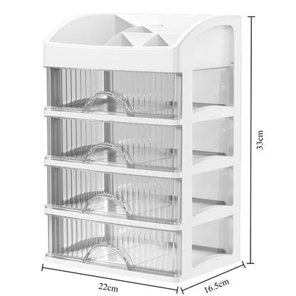 5 Layer Makeup Storage Box Drawer Style Cosmetics Organizer for Dressing Table Office Desk Transparent Cabinet Multi-Purpose
