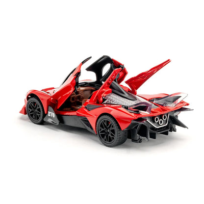 1:32 Scale Apollo EVO Car Toy Models Alloy Diecast Sports Cars Pull Back Sound Light 2 Doors Opened Racing Vehicles Gift for Kid