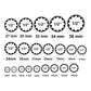 Podofo 21pcs 1/2inch Spanner Multi-Tooth Socket Set for 6 and 12 Points 8-36mm External Multi-Tooth Socket Box Car Nut 12-edge