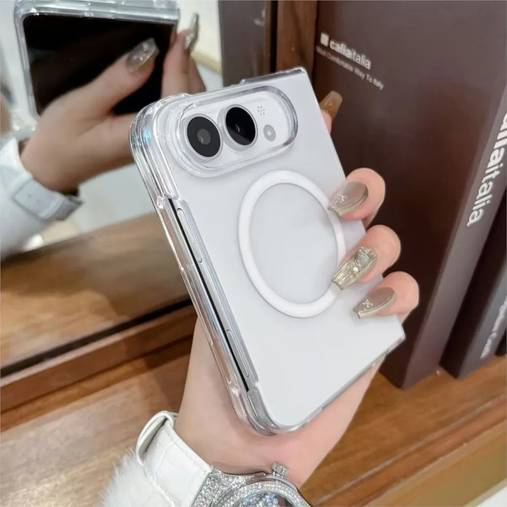 Strong Magnetic Force Case For iPhone Duo Fold for Magsafe Wireless Charge Cover for iphone 18 Duo Ultra Clear Case