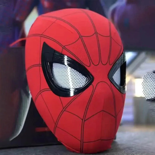 2026 Popular Breathable Spider Man Headset with Chin Operable Blink Touch Glowing Mask Miles Halloween Cosplay Boys Headgear Toy