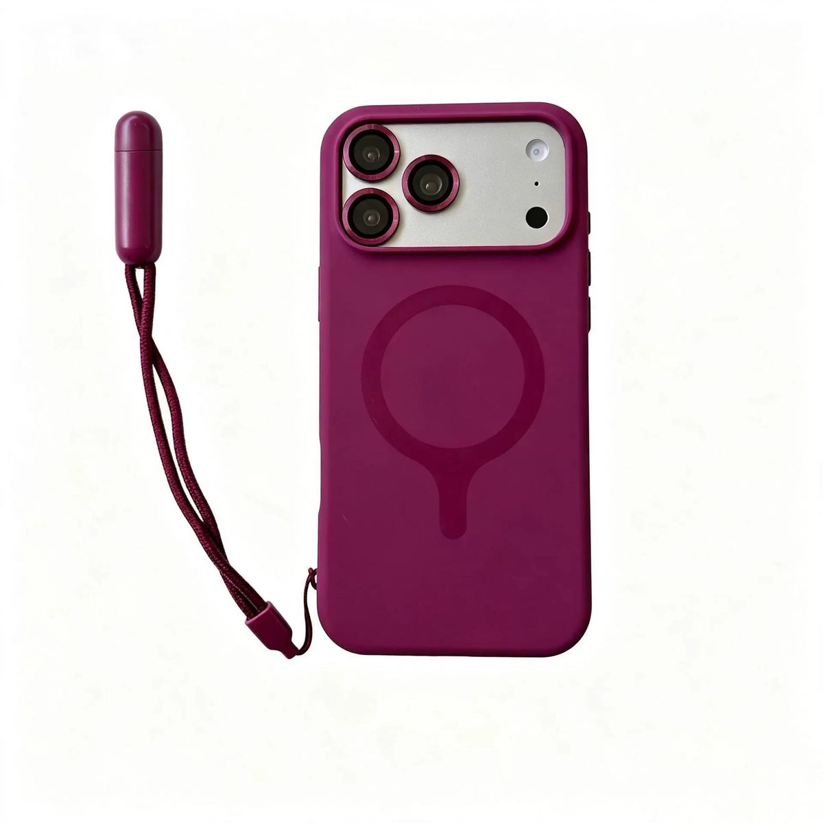 Contrast Lanyard Hand Wrist Strap Silicone Phone Case For iPhone 18 Pro 17 16 15 Pro Max For Magsafe With Lens Protector Cover