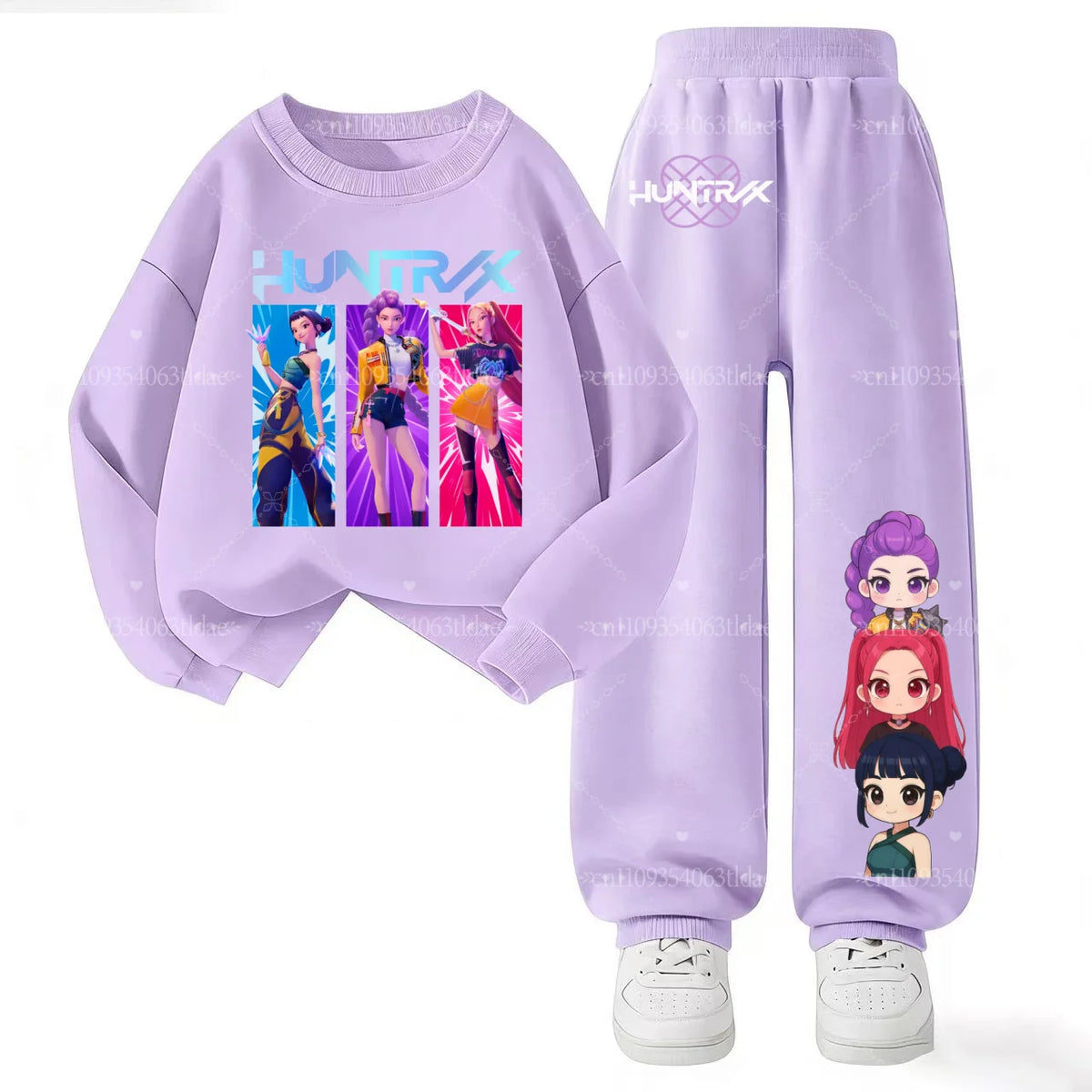 2026 New  Slayer Print Kids Sweatshirt Set 2Pcs Boys Girls Anime Casual Sportswear Children's Tracksui