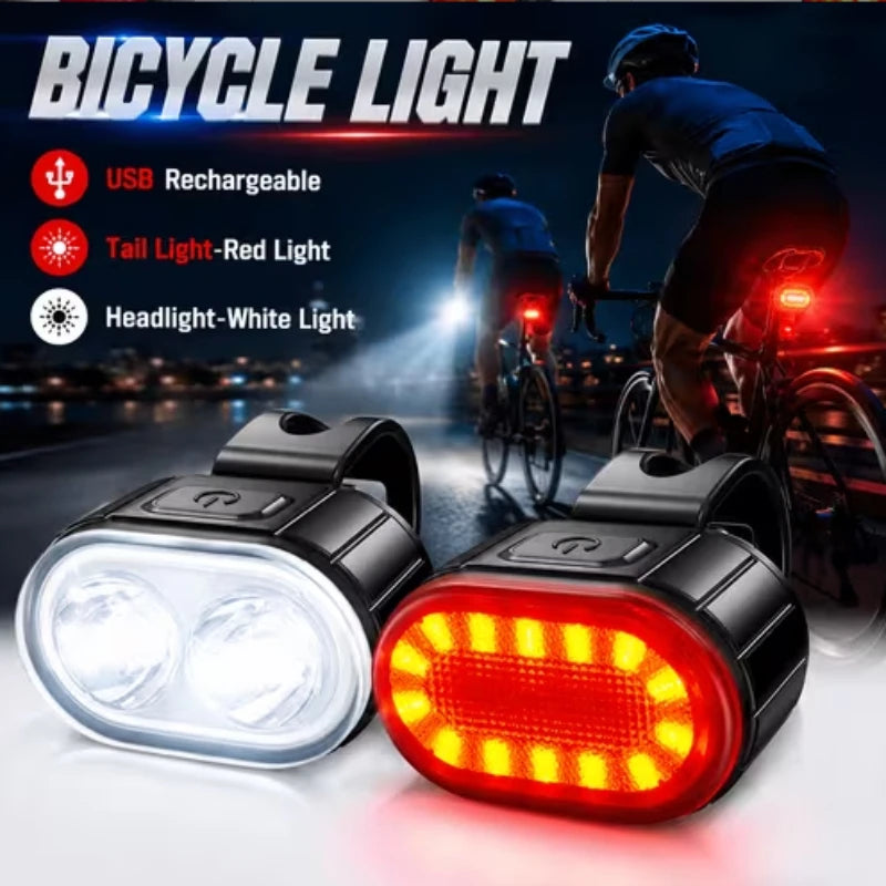 Rechargeable Bike Lighting Front/Rear Lights Bicycle Lamp Led Cycling Light Bike Flashlight for Bicycle Front Taillight Lantern