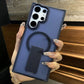 Luxury Magnetic Wireless Charge For Magsafe Case For Samsung Galaxy S25 S23 Ultra S24 Plus FE Folding Stand Holder Matte Cover