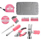 Pink Home Repair Tool Kit Portable Hand Tools Set with Hammer Vise Wrench Screwdriver for DIY Car Emergency