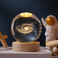 Unique 3D Crystal Ball Night Light Led Lamp Bedside Table Glowing Galaxy Lamp Saturn Planets Moon Birthday Gift Toy 5cm