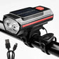 Solar Bicycle Light with Horn 120dB TYPE-C Fast Charging MTB Road Bike Front Lamp Flashlight Bicycle Light 1200 mah