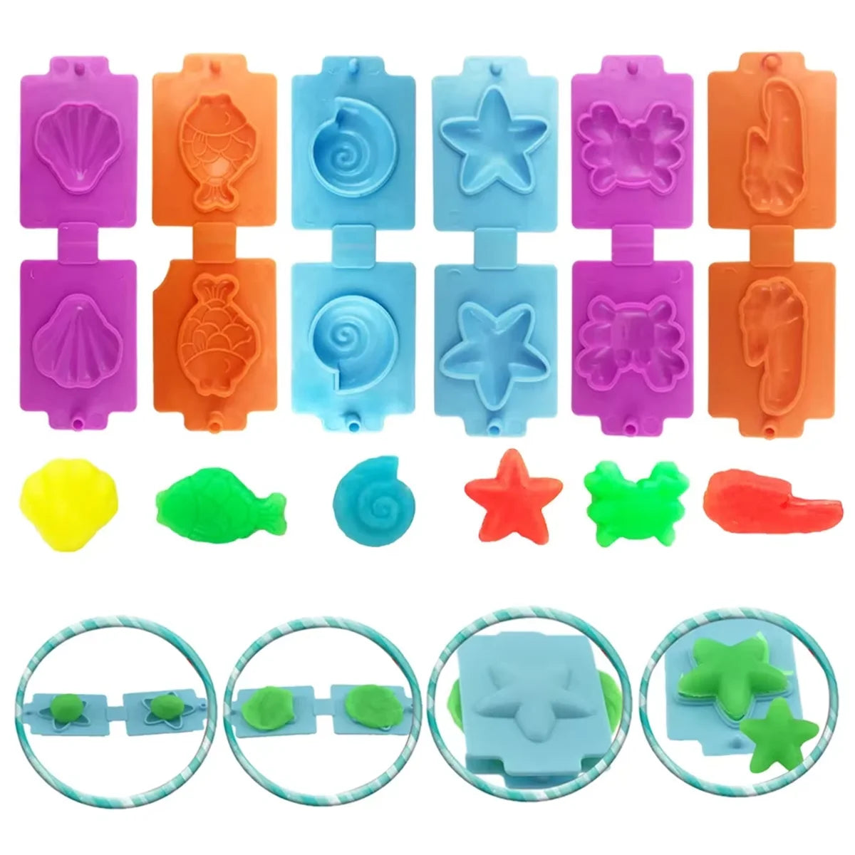 Basic Dough Clay Tools Kits Modeling Accessories Animal Cutters Rolling Pin Safety Scissor Dough Extruder Rollers for Kids