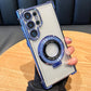 Luxury Magnetic Plating Case For Samsung Galaxy S25 S24 S23 S22 S20 FE Note 20 Ultra Stand Shockproof Transparent Back Cover