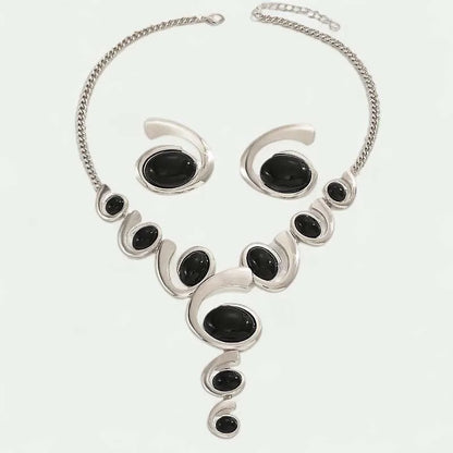3pcs Elegant Vintage Jewelry Set for Women Sparkling Rhinestones Necklace Shiny Crystal Choker Bridal Wedding Earrings Party