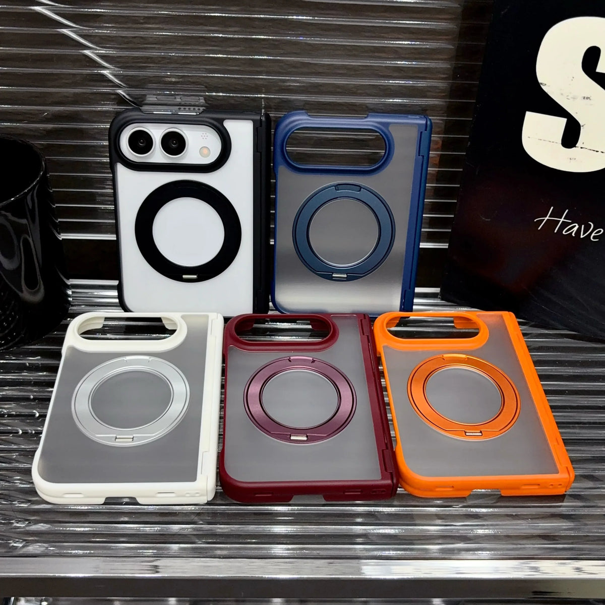 For iPhone Duo 2026 Magnetic 360 Rotating Bracket Case for iPhone DUO NEW 18Fold Matte Translucent Wireless Charging Stand Cover