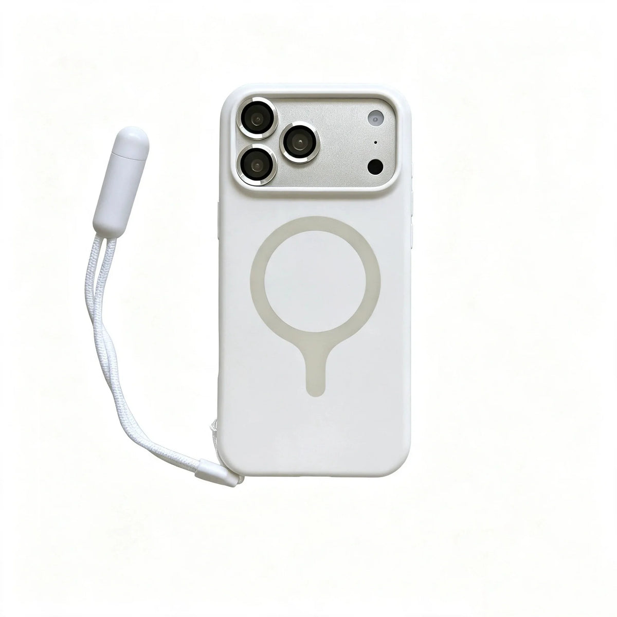 Contrast Lanyard Hand Wrist Strap Silicone Phone Case For iPhone 18 Pro 17 16 15 Pro Max For Magsafe With Lens Protector Cover