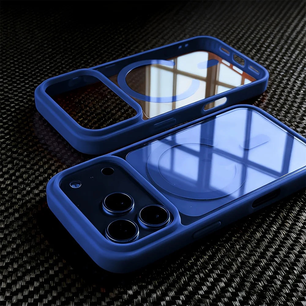 Fashion for Magsafe Wireless Charge Phone Case for IPhone 17 Air 16 15 14 Plus 13 12  Pro Max Transparent Acrylic Back Cover