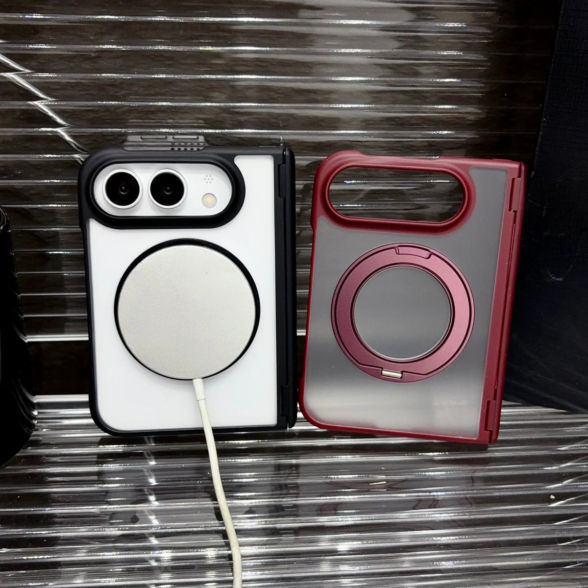 For iPhone Duo 2026 Magnetic 360 Rotating Bracket Case for iPhone DUO NEW 18Fold Matte Translucent Wireless Charging Stand Cover