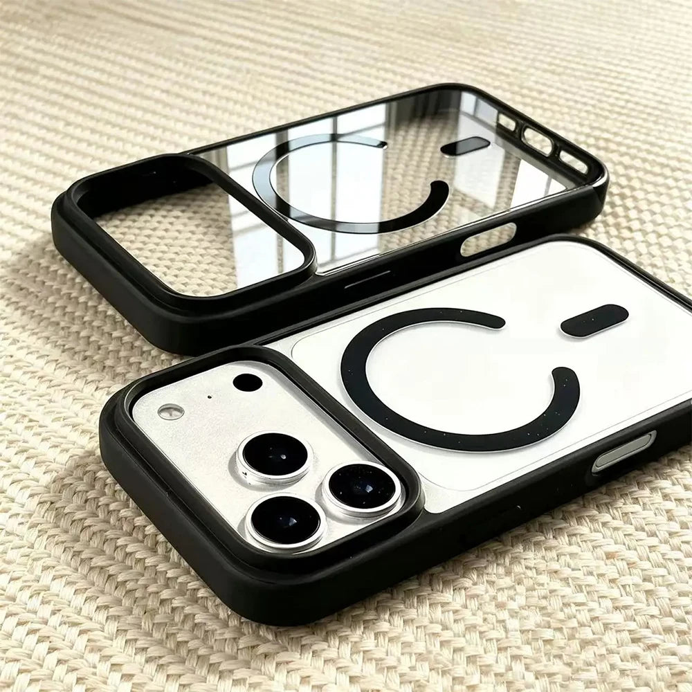 Luxury for Magsafe Wireless Charge Phone Case for iPhone 18 Pro Max 17 Air 16 Plus 15 14 13 12 11 Pro Max Magnetic Acrylic Cover