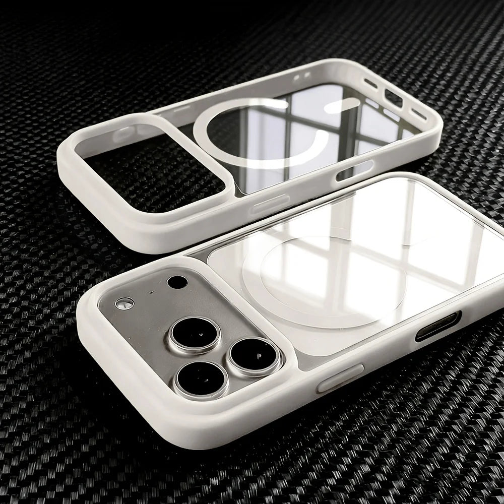 Fashion for Magsafe Wireless Charge Phone Case for IPhone 17 Air 16 15 14 Plus 13 12  Pro Max Transparent Acrylic Back Cover