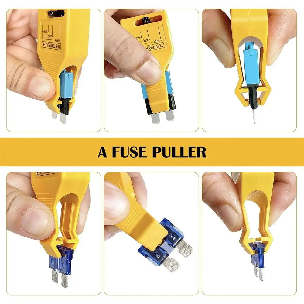 2 in 1 Automotive Fuse Tester and Puller Adjustable Probe Fuse Checker Removal Tool with Indicator Light for MAXI ATO ATC ATM