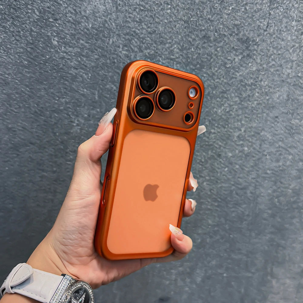 Luxury Translucent Shockproof Phone Case For iPhone 17 18 15 16 14 Pro Max 17Pro 18Pro Air Plating Bumper Cases Matte Back Cover