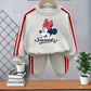 2026 Spring New Style Girls Casual Tracksuits Children's O Neck Hoodies and Long Pant Two Piece Kids Side Stripe Trousers Sets